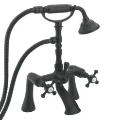 Tre Mercati Allora Matt Black Traditional Pillar Bath Shower Mixer TM10055-MB