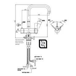 Vibrance Twin Lever Brushed Steel Milo 4 In 1 Instant Hot Water Kitchen Tap -Household Goods Shop vibrance twin lever brushed steel milo 4 in 1 instant hot water kitchen tap p47563 224697 image