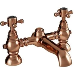 Vibrance Vogue Brushed Copper Twin Lever Bath Filler Tap
