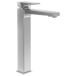 Villeroy & Boch Architectura Square Chrome Tall Single Lever Basin Mixer, With Push Down Waste