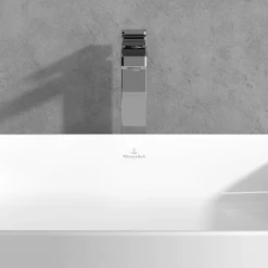 Villeroy & Boch Architectura Square Chrome Tall Single Lever Basin Mixer, With Push Down Waste -Household Goods Shop villeroy boch architectura square chrome tall single lever basin mixer with push down waste p69469 293875 image