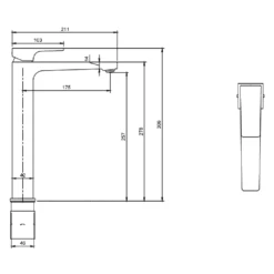 Villeroy & Boch Architectura Square Chrome Tall Single Lever Basin Mixer, With Push Down Waste -Household Goods Shop villeroy boch architectura square chrome tall single lever basin mixer with push down waste p69469 293876 image