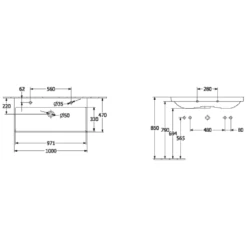 Villeroy & Boch Avento 1000x470 2th White Basin & Semi Pedestal -Household Goods Shop villeroy boch avento 1000x470 2th white basin semi pedestal p66045 285187 image