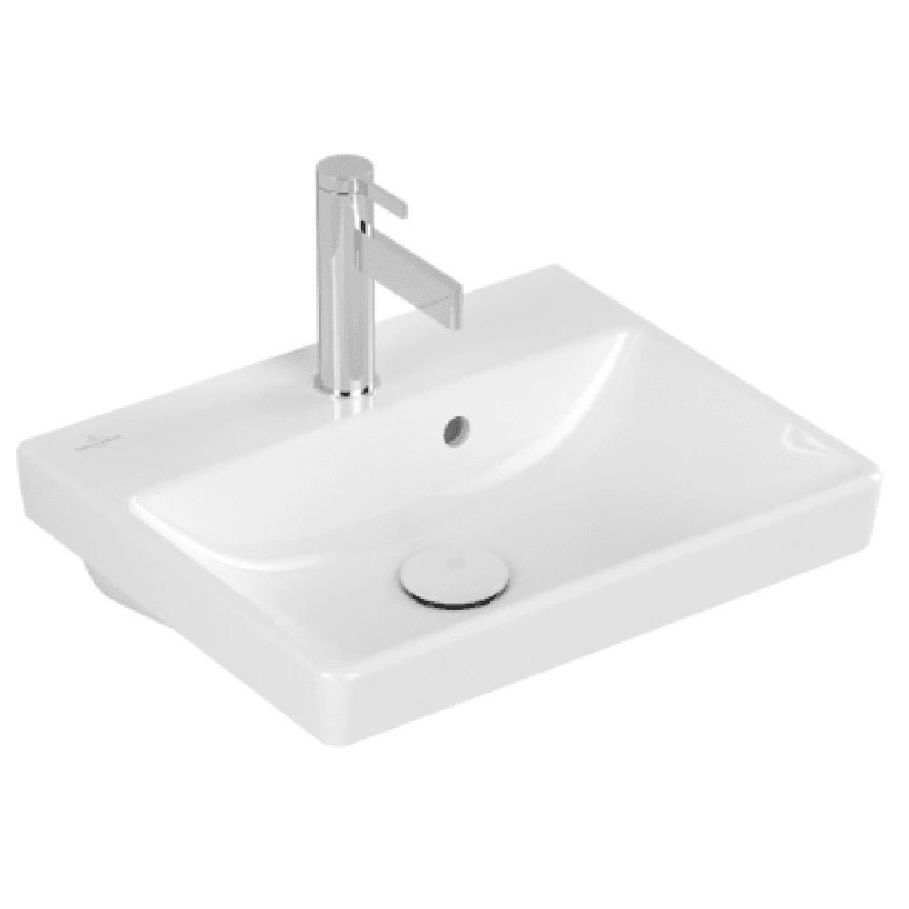 Villeroy & Boch Avento 450x370 1th White Basin & Semi Pedestal 2 Villeroy & Boch Avento 450x370 1th White Basin & Semi Pedestal - Image 2