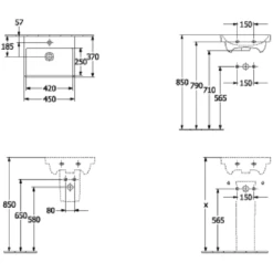 Villeroy & Boch Avento 450x370 1th White Basin & Semi Pedestal 7 Villeroy & Boch Avento 450x370 1th White Basin & Semi Pedestal -Household Goods Shop villeroy boch avento 450x370 1th white basin semi pedestal p66043 285355 image
