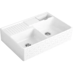 Villeroy & Boch Butler 90 2.5 Bowl Decor White Mosaique Ceramic Sink NO WASTE