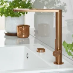 Villeroy & Boch Finera Brushed Copper Stainless Steel Kitchen Sink Mixer Tap