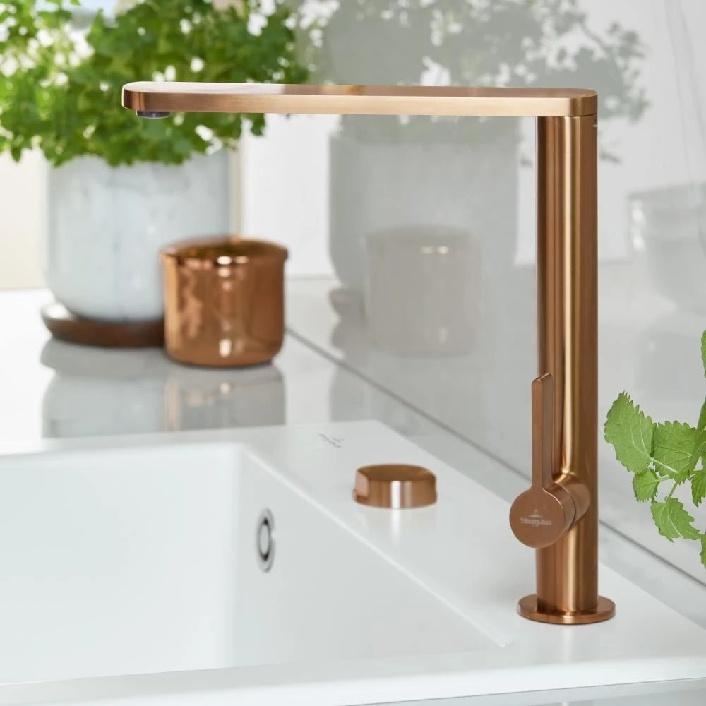 Villeroy & Boch Finera Brushed Copper Stainless Steel Kitchen Sink Mixer Tap 1 Villeroy & Boch Finera Brushed Copper Stainless Steel Kitchen Sink Mixer Tap