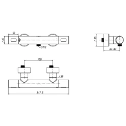 Villeroy & Boch Matt Black Thermostatic Round Exposed Shower Mixer Set -Household Goods Shop villeroy boch matt black thermostatic round exposed shower mixer set p69589 294715 image