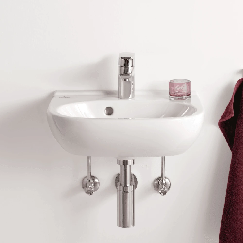 Villeroy & Boch O.novo 450x350 1th White Basin & Semi Pedestal 2 Villeroy & Boch O.novo 450x350 1th White Basin & Semi Pedestal - Image 2