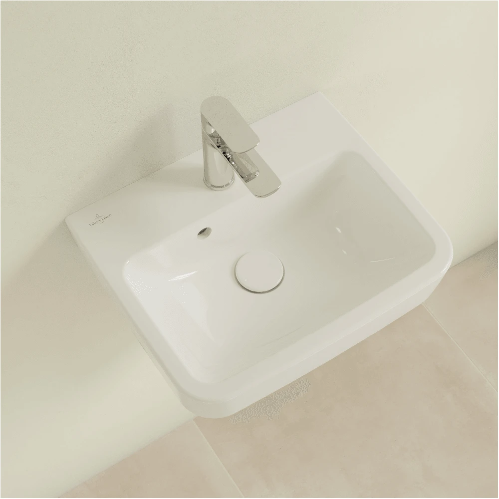 Villeroy & Boch O.novo 450x370 1th White Basin & Semi Pedestal 4 Villeroy & Boch O.novo 450x370 1th White Basin & Semi Pedestal - Image 4