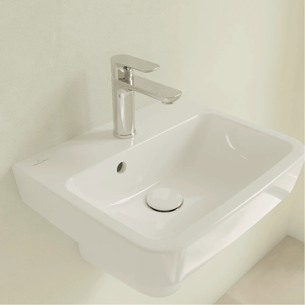 Villeroy & Boch O.novo 450x370 1th White Basin & Semi Pedestal 5 Villeroy & Boch O.novo 450x370 1th White Basin & Semi Pedestal - Image 5