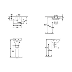 Villeroy & Boch O.novo 450x370 1th White Basin & Semi Pedestal 13 Villeroy & Boch O.novo 450x370 1th White Basin & Semi Pedestal -Household Goods Shop villeroy boch o novo 450x370 1th white basin semi pedestal p66003 285207 image