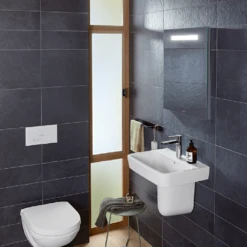 Villeroy & Boch O.novo 500x370 1th White Basin & Semi Pedestal -Household Goods Shop villeroy boch o novo 500x370 1th white basin semi pedestal p65998 285212 image