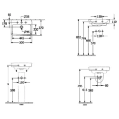 Villeroy & Boch O.novo 500x370 1th White Basin & Semi Pedestal -Household Goods Shop villeroy boch o novo 500x370 1th white basin semi pedestal p65998 285215 image