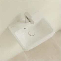 Villeroy & Boch O.novo 500x370 1th White Basin & Semi Pedestal -Household Goods Shop villeroy boch o novo 500x370 1th white basin semi pedestal p65998 285217 image