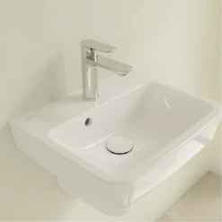Villeroy & Boch O.novo 500x370 1th White Basin & Semi Pedestal -Household Goods Shop villeroy boch o novo 500x370 1th white basin semi pedestal p65998 285218 image