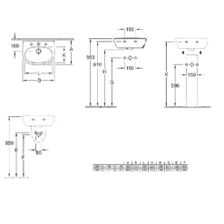 Villeroy & Boch O.novo 500x400 1th White Basin & Semi Pedestal -Household Goods Shop villeroy boch o novo 500x400 1th white basin semi pedestal p66019 285053 image