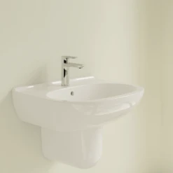 Villeroy & Boch O.novo 600x490 1th White Basin & Semi Pedestal -Household Goods Shop villeroy boch o novo 600x490 1th white basin semi pedestal p66014 285167 image