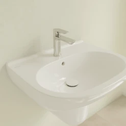 Villeroy & Boch O.novo 600x490 1th White Basin & Semi Pedestal -Household Goods Shop villeroy boch o novo 600x490 1th white basin semi pedestal p66014 285169 image