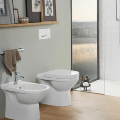 Villeroy & Boch O.novo White Back To Wall Toilet & Soft Close Seat -Household Goods Shop villeroy boch o novo white back to wall toilet soft close seat p66007 285309 image