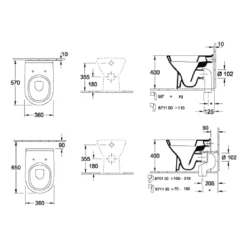 Villeroy & Boch O.novo White Back To Wall Toilet & Soft Close Seat -Household Goods Shop villeroy boch o novo white back to wall toilet soft close seat p66007 285310 image