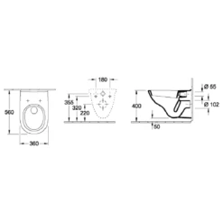 Villeroy & Boch O.novo White Wall Hung Toilet & Soft Close Seat -Household Goods Shop villeroy boch o novo white wall hung toilet soft close seat p66034 285319 image