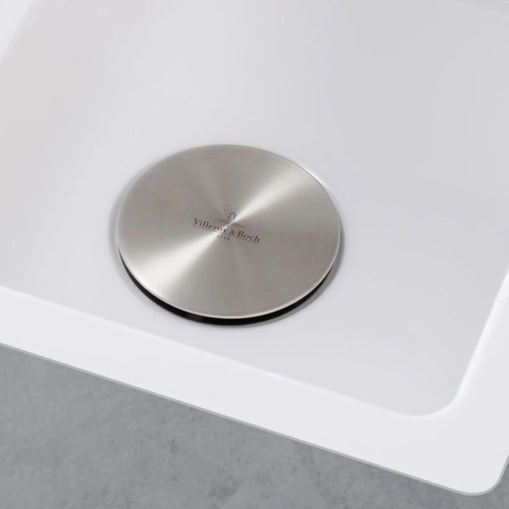 Villeroy & Boch Stainless Steel Universal 90mm Strainer Waste Cover Cap 1 Villeroy & Boch Stainless Steel Universal 90mm Strainer Waste Cover Cap