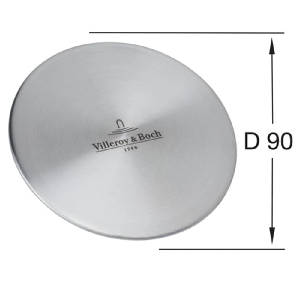 Villeroy & Boch Stainless Steel Universal 90mm Strainer Waste Cover Cap 2 Villeroy & Boch Stainless Steel Universal 90mm Strainer Waste Cover Cap - Image 2